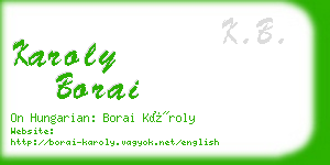 karoly borai business card